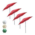 Sombrilla Jardin Playa 2.7 Metros Kit 4 Piezas Con Angulo Rojo Jardimex