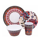 Vajilla de Melamina 16 pzas Cocina Roja Tribal Fraciel