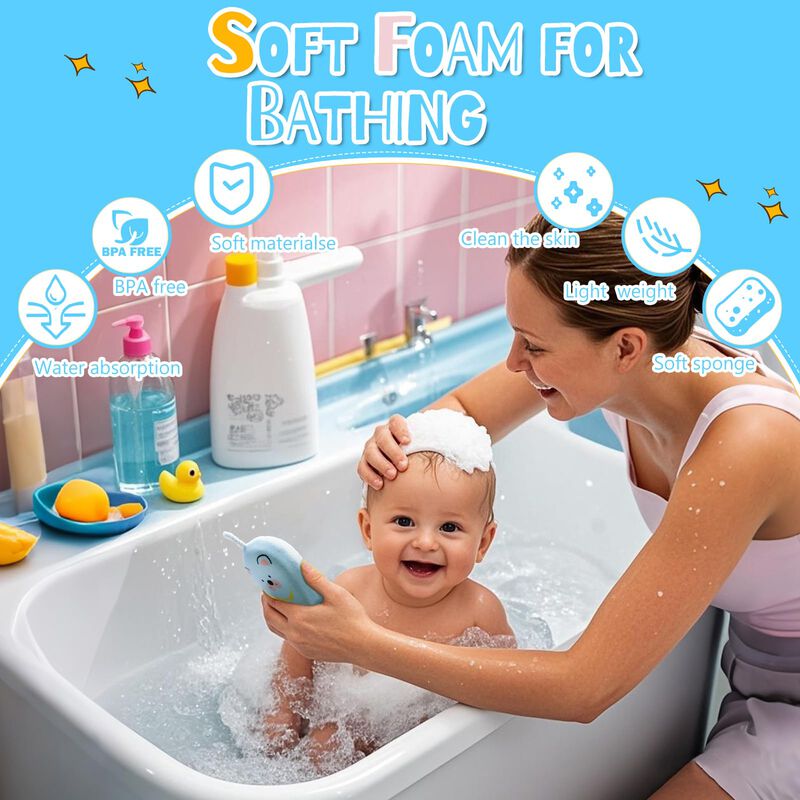 Esponja De Ba&ntilde;o Jielilehome 14 x 8 cm &ndash; Pack De... image number null