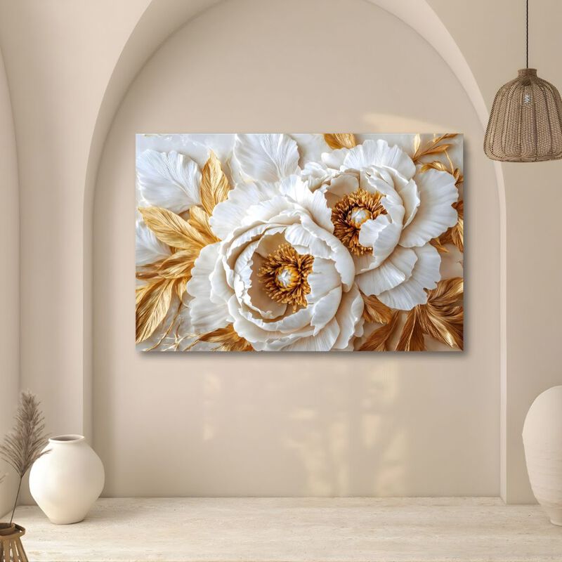 Cuadro Decorativo Bot&aacute;nica 90x122cm Peonias &Eacute;te... image number null