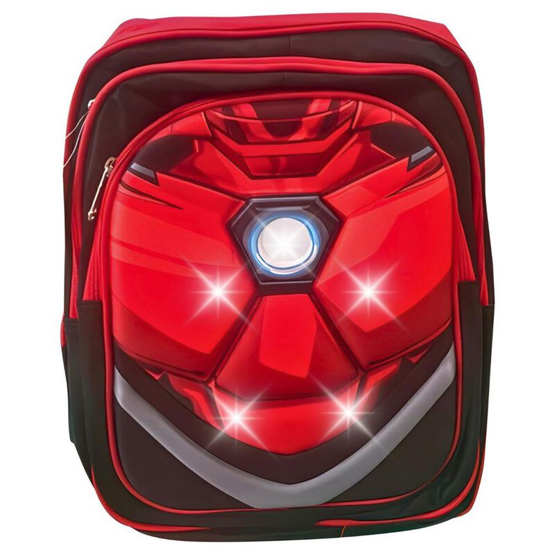 Mochila Escolar Iron Man Ni&ntilde;o Marvel Luces LED ... image number null