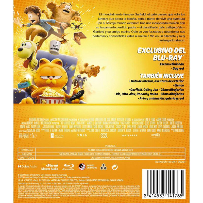 Garfield: la Pel&iacute;cula [Blu-ray] (2024) The Garf... image number null