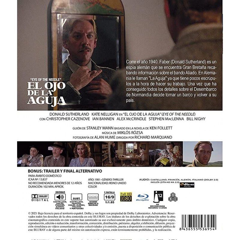 El Ojo De La Aguja [blu-ray] (1981) Eye Of The ... image number null