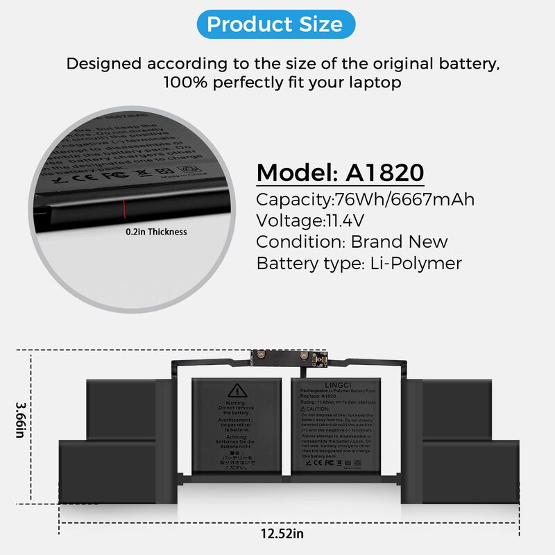 Bater&iacute;a Lingci A1707 11,4 V 78 Wh 6667 Mah Macb... image number null