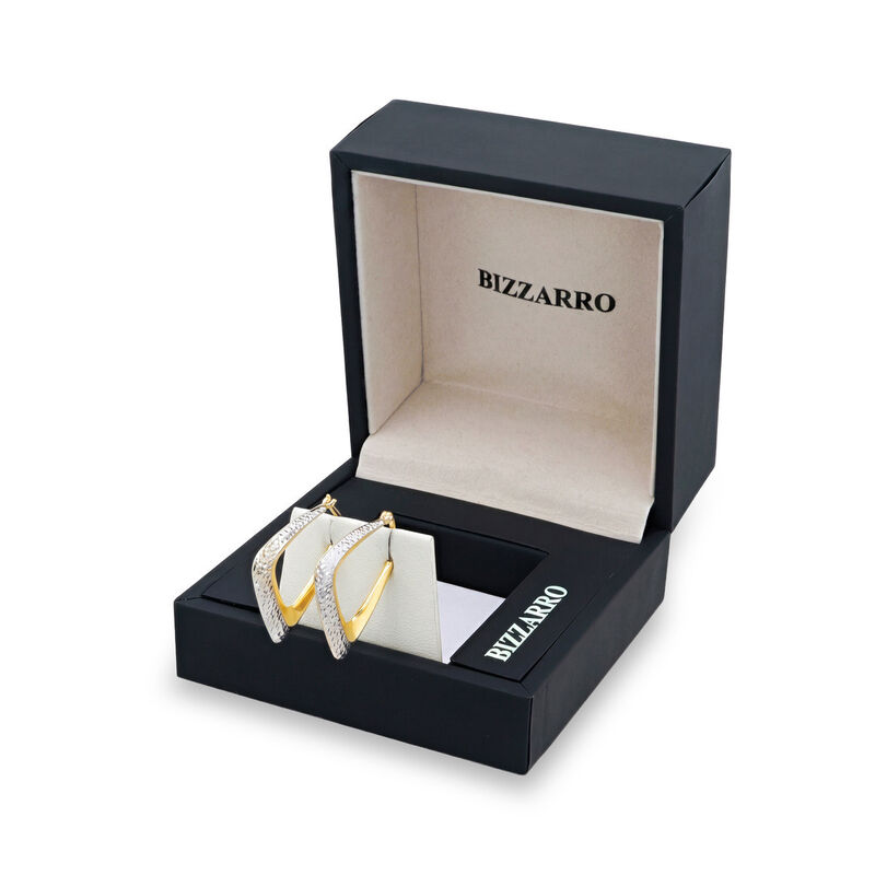 Arracadas Oro 10k Diamantado Platinado 13x21 | ... image number null