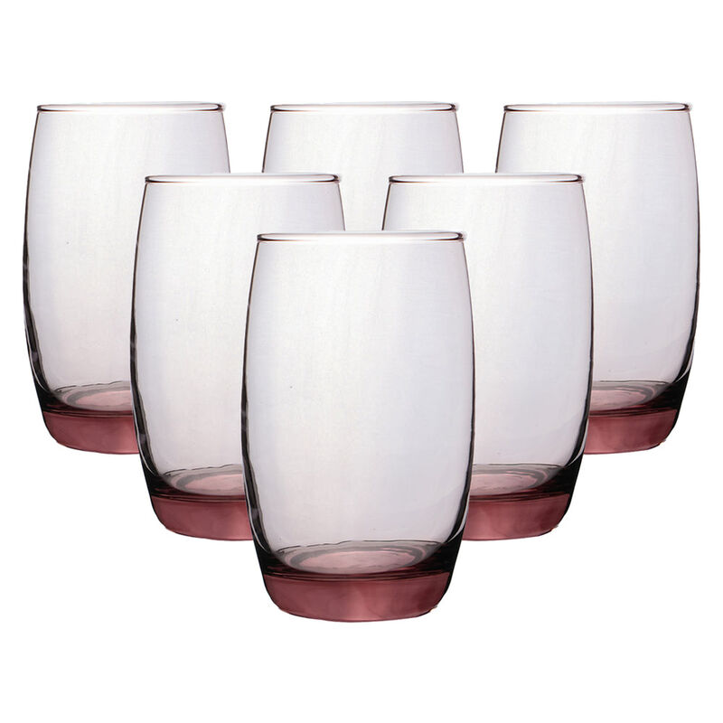 Set De 6 Vasos Transparentes Rosa - 280 Ml image number null