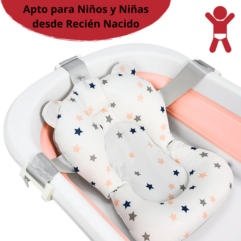 Bañera para Bebé Plegable con Cojín Tapón de Dr... image number null