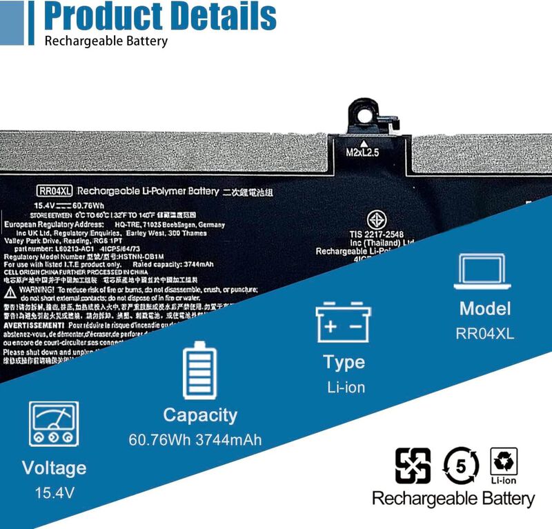 Bater&iacute;a Vanpir Rr04xl 15.4 v 60.76 wh Para Hp S... image number null
