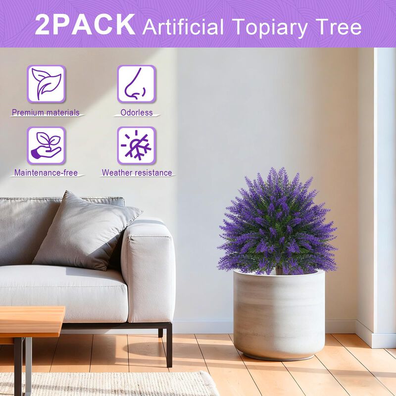 &Aacute;rbol Artificial Evernature 41 cm, Paquete De 2... image number null