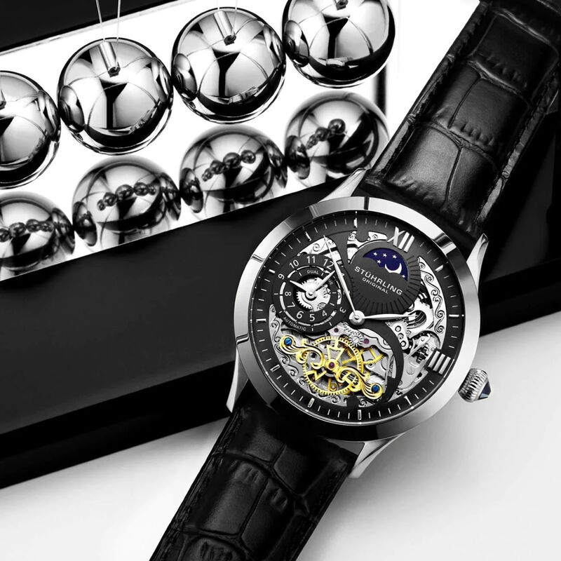 Reloj Stuhrling para hombre autom&aacute;tico skeleton... image number null