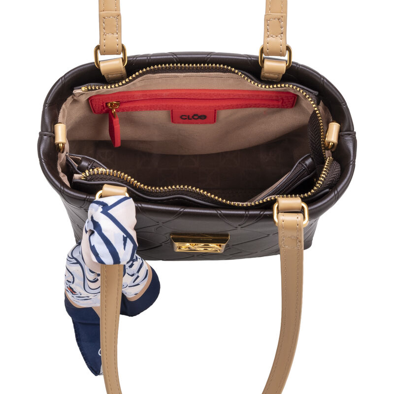 Bolsa Tote Chica Con Troquelado Color Caf&eacute; image number null