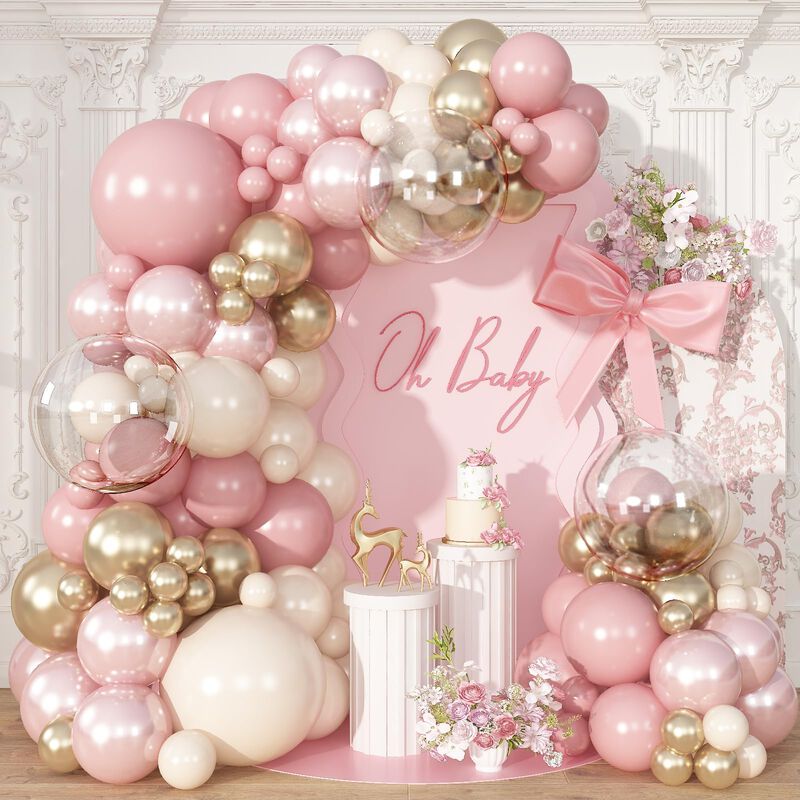 Kit De Guirnalda De Globos Froova Rosa Polvo Y ... image number null