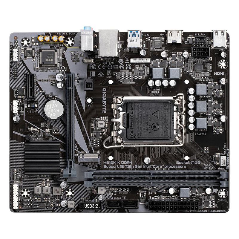 T. Madre GIGABYTE H610M K DDR4, Socket 1700, Mi... image number null