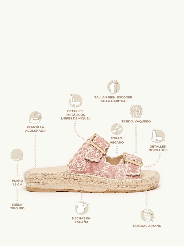 Girasol Bio Vaquero Bordado Rosa image number null