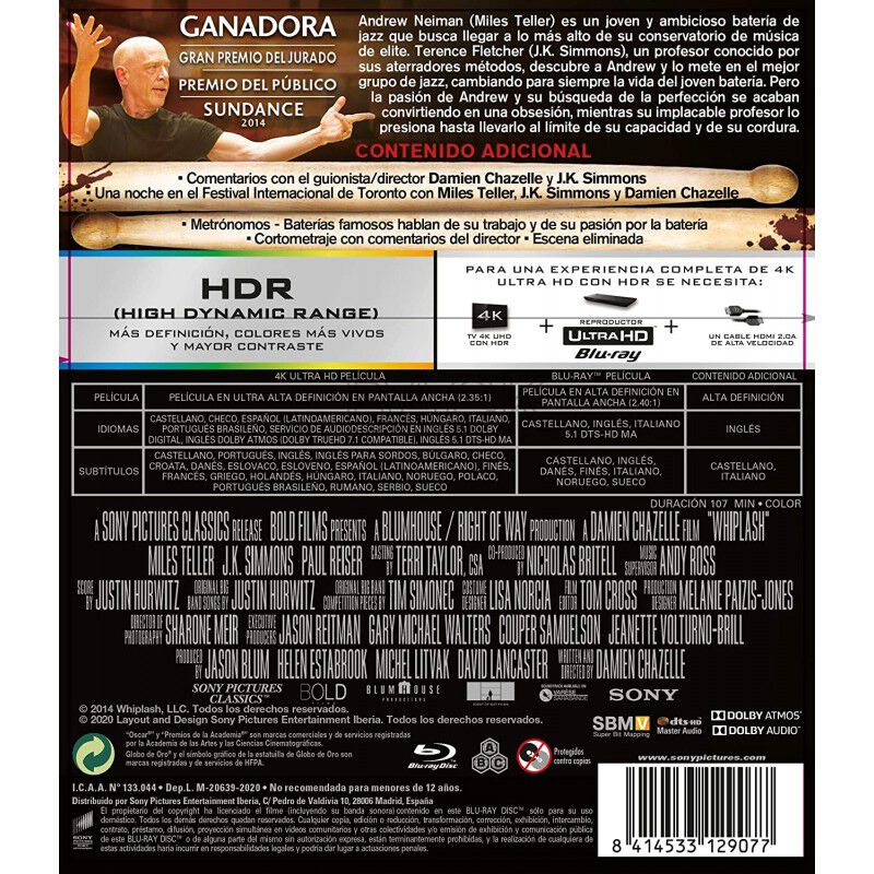 Whiplash [blu-ray] (2014) image number null