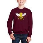 Sudadera De Cuello Redondo Word Art Para Ni&ntilde;o - Bee Kind - Granate