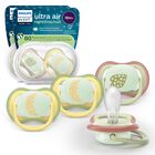 Chupete Philips Avent Ultra Air Nocturno 18m+ Brilla En La Oscuridad 4 Piezas