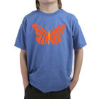 Camiseta Word Art Para Ni&ntilde;o - Mariposa - Azul