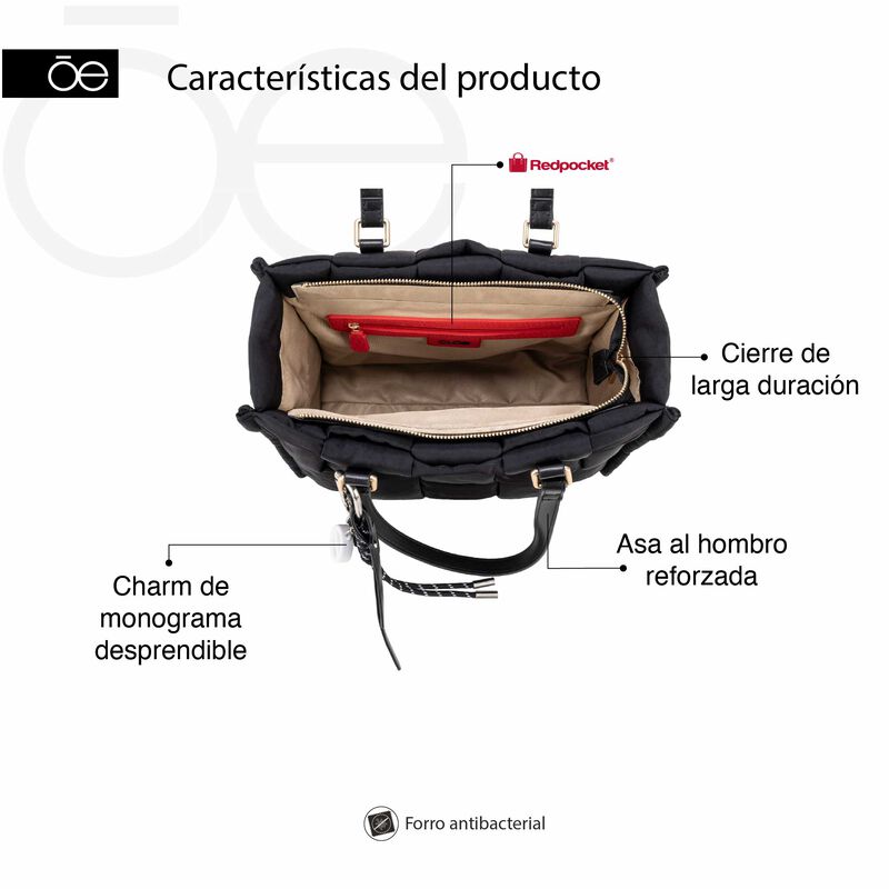 Bolsa Tote Mediana Con Charm Decorativo Color R... image number null