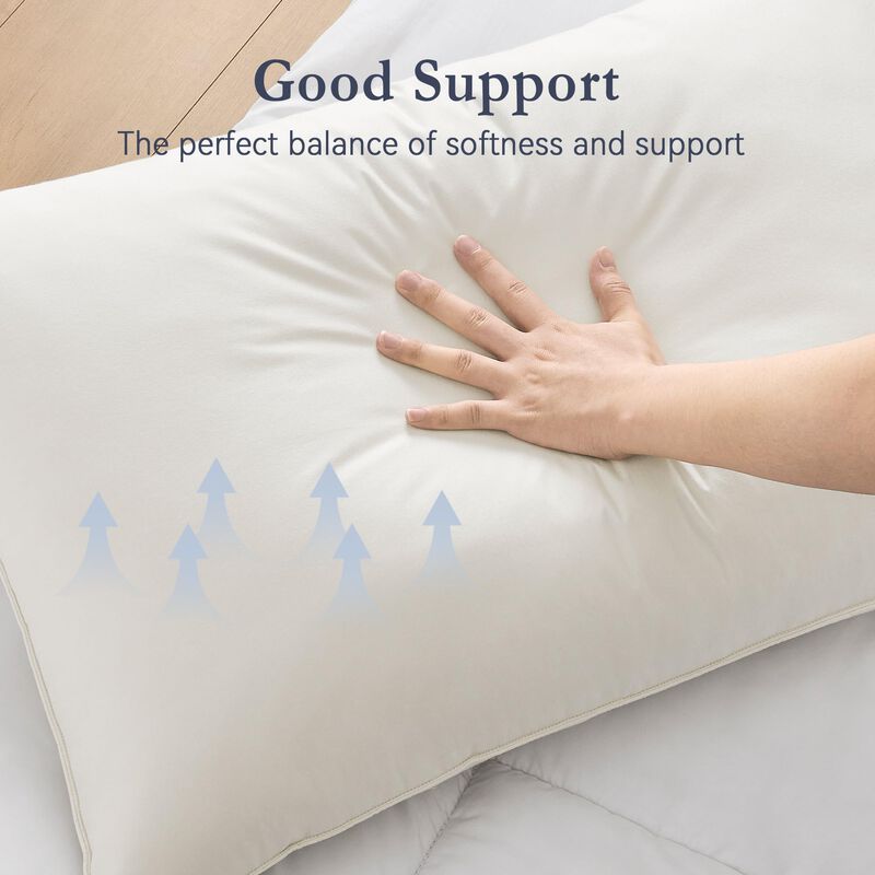 Juego De 2 Plumas De Ganso Pillow Puredown Quee... image number null