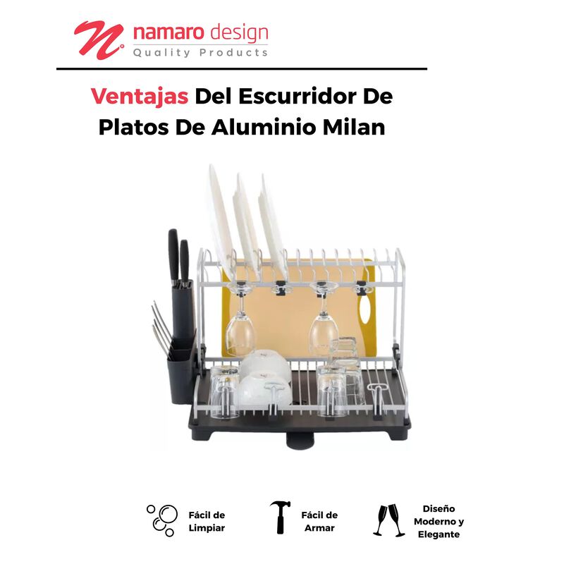 Escurridor De Platos De Aluminio Milan Namaro D... image number null