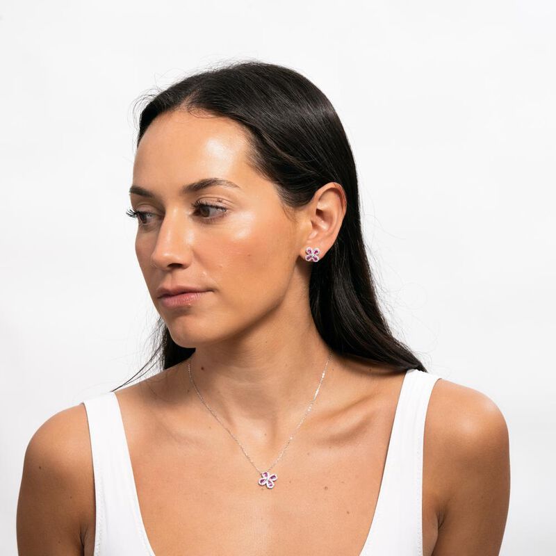 Aretes Aina LuckyLy Plata .925 con Zirconia C&uacute;b... image number null