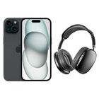 iPhone 15 128GB Negro CHIP Reacondicionado + Diadema Gen&eacute;rica