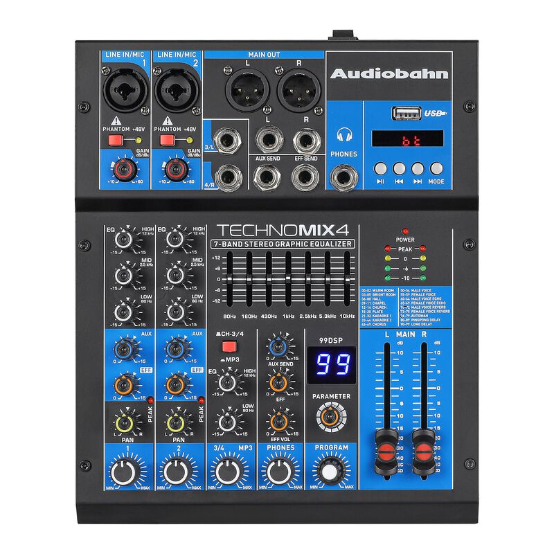 Mezcladora profesional 4 canales Audiobahn TECH... image number null
