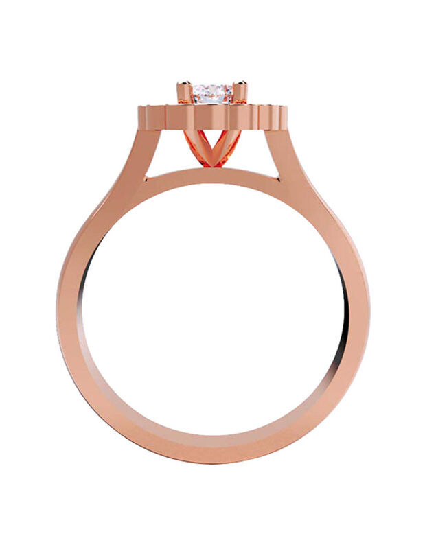 Anillo de Compromiso en Oro Rosa 14K con Circon... image number null