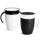 Sippy Cup Munchkin Miracle 360 Trainer, 200 Ml, Paquete De 2 Unidades, Color Blanco Y Negro