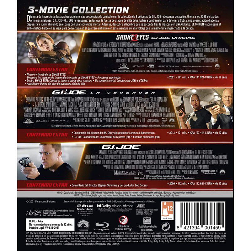 G.I. Joe - Colecci&oacute;n 3 Pel&iacute;culas - BD [Blu-ray] image number null