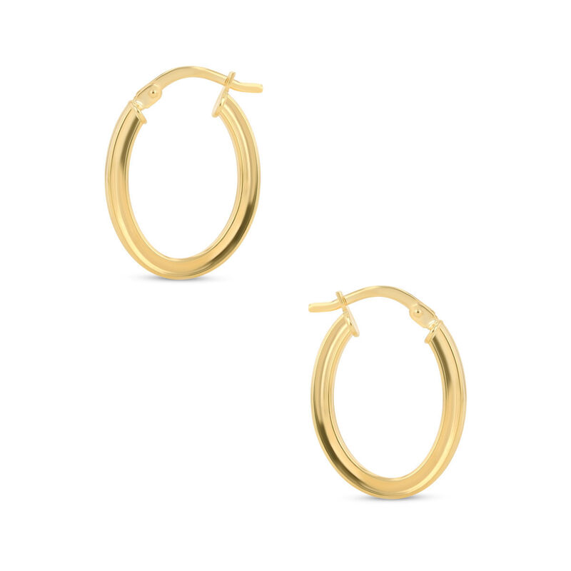 Arracadas Ovaladas De Oro Amarillo 10K (9 X 14M... image number null