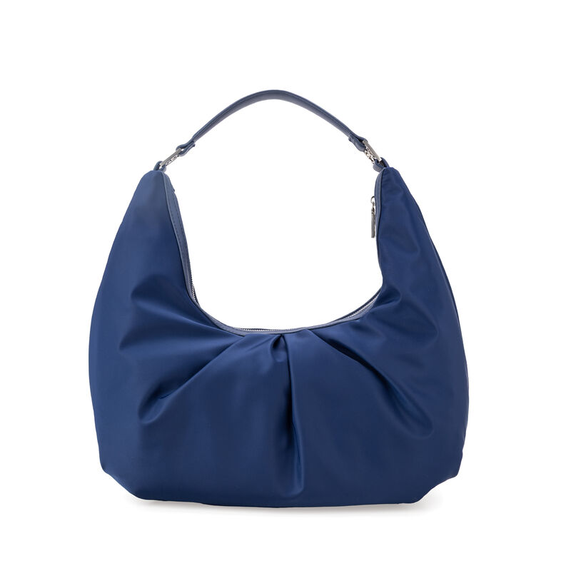 Bolsa Hobo Mediana Con Herraje Color Azul Marin... image number null
