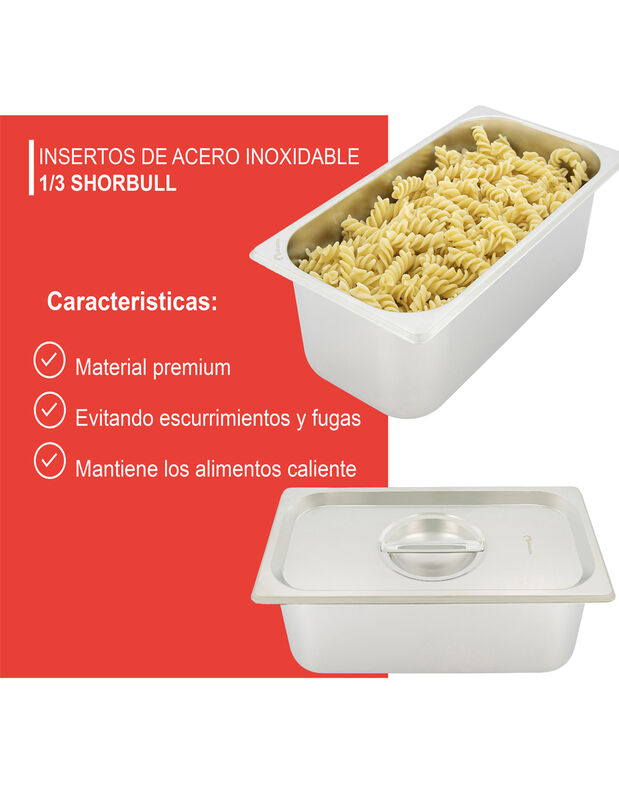 Inserto acero inoxidable tercio 1/3 10 Shorbull image number null