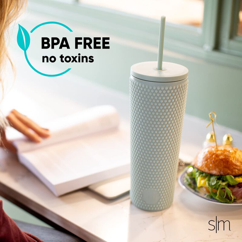 Vaso Simple Modern 680 ml Rosa Con Tapa De Sorb... image number null
