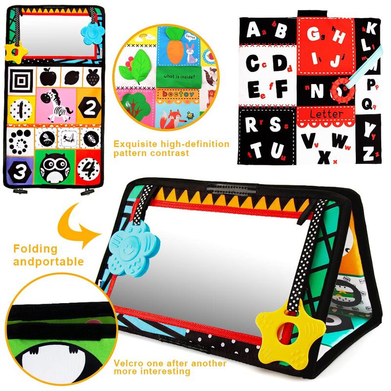 Beetoy Tummy Time Baby Mirror Toys Con Estampad... image number null