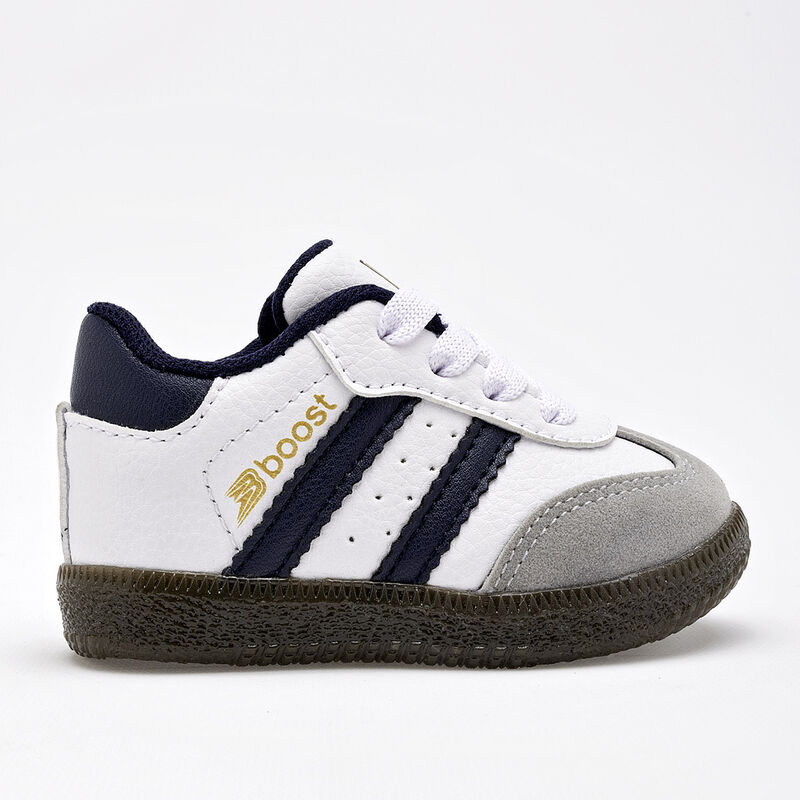 Boost Tenis para beb&eacute; ni&ntilde;o blanco marino gris image number null