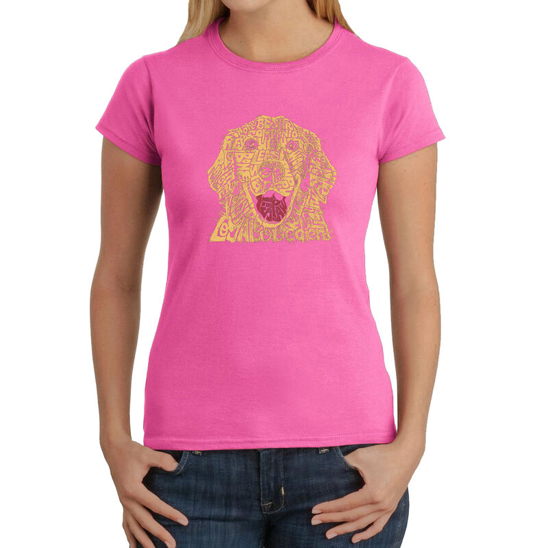 Camiseta Word Art Para Mujer - Perro- Rosa image number null