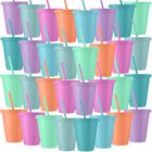 Vasos Reutilizables Sieral Pack De 30 Unidades Colores Macarr&oacute;n 12 cm