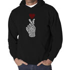 Sudadera Con Capucha Word Art Para Hombre - K-Pop - Negro
