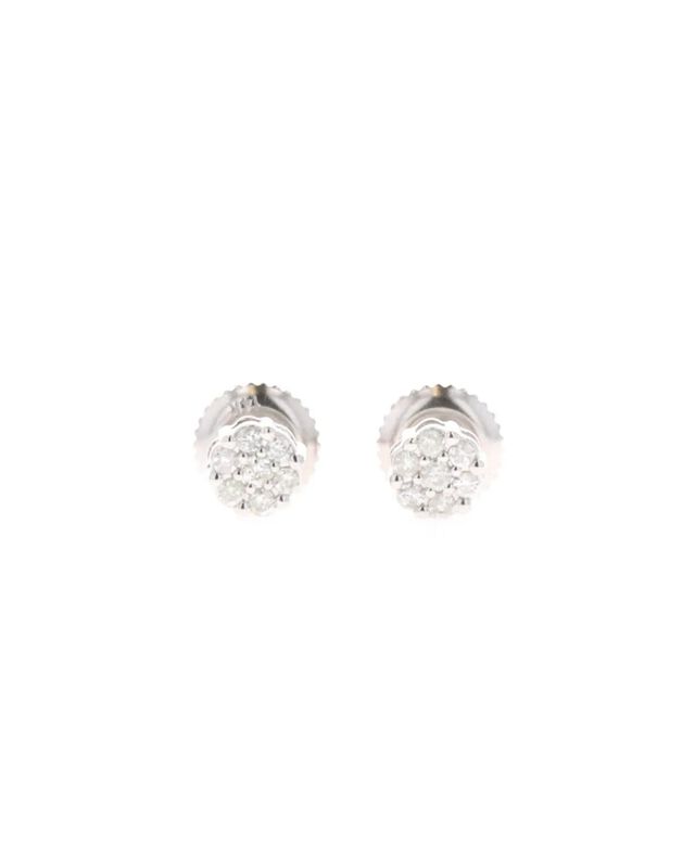 Broqueles Oro Blanco 14k C/ 15pts De Diamante image number null