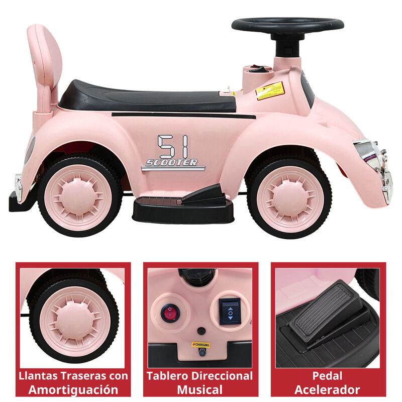Montable El&eacute;ctrico Para Ni&ntilde;os 6v Con Bast&oacute;n Aju... image number null