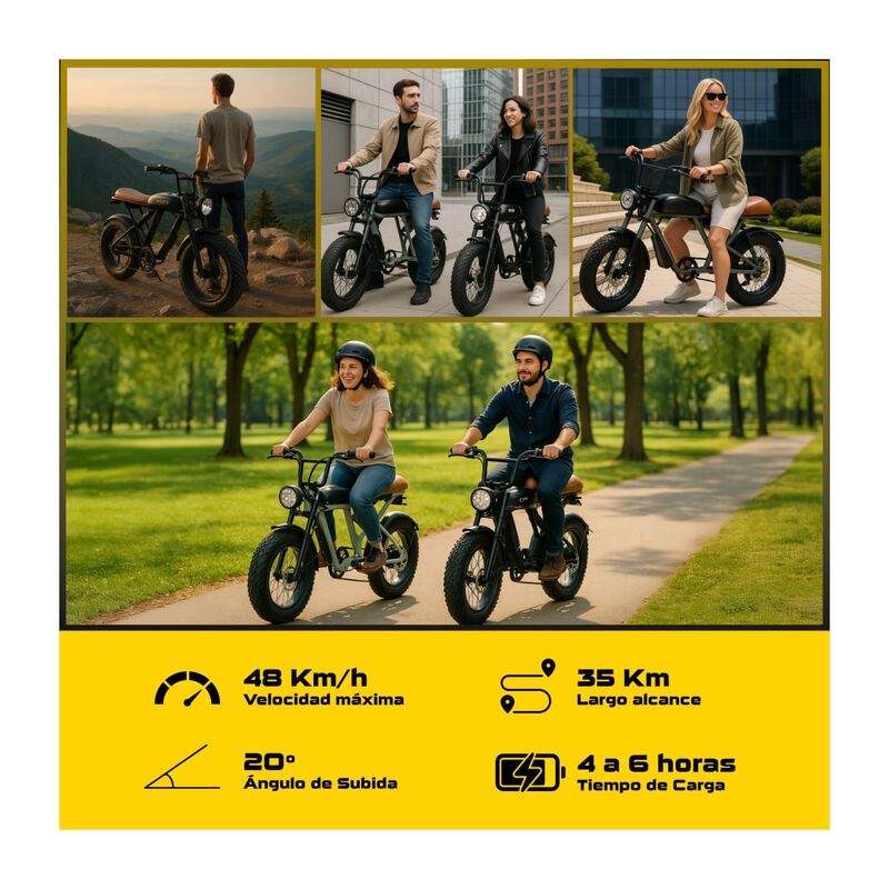 Bicicleta El&eacute;ctrica Monta&ntilde;a Adultos Potente 48k... image number null