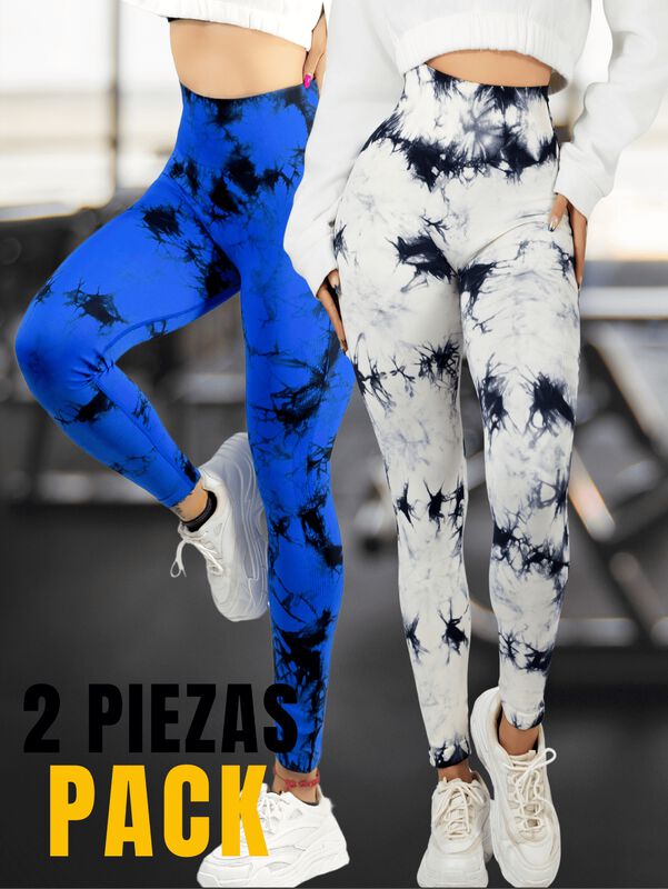 Set De Dos Leggings Deportivos Tie-Dye Mujer pa... image number null