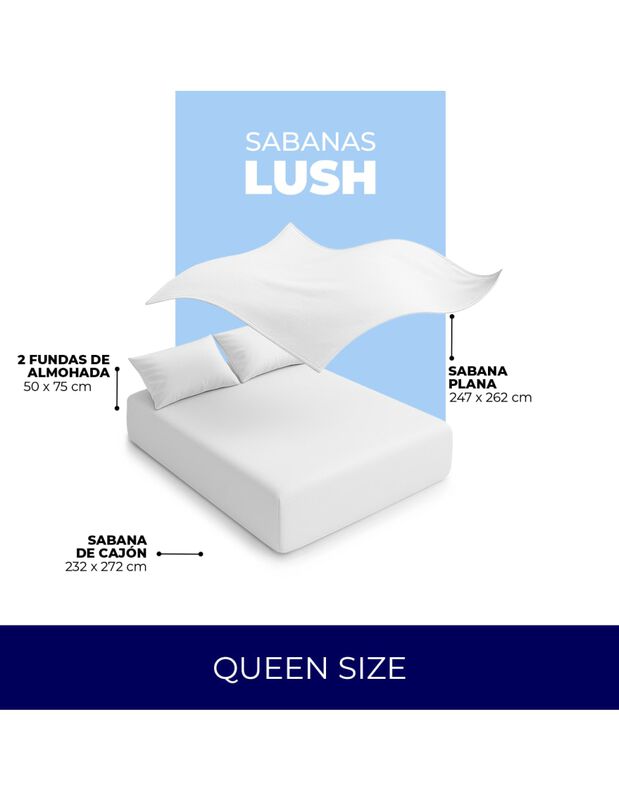 Juego de S&aacute;banas Lush Spring Air 300 Hilos 100%... image number null