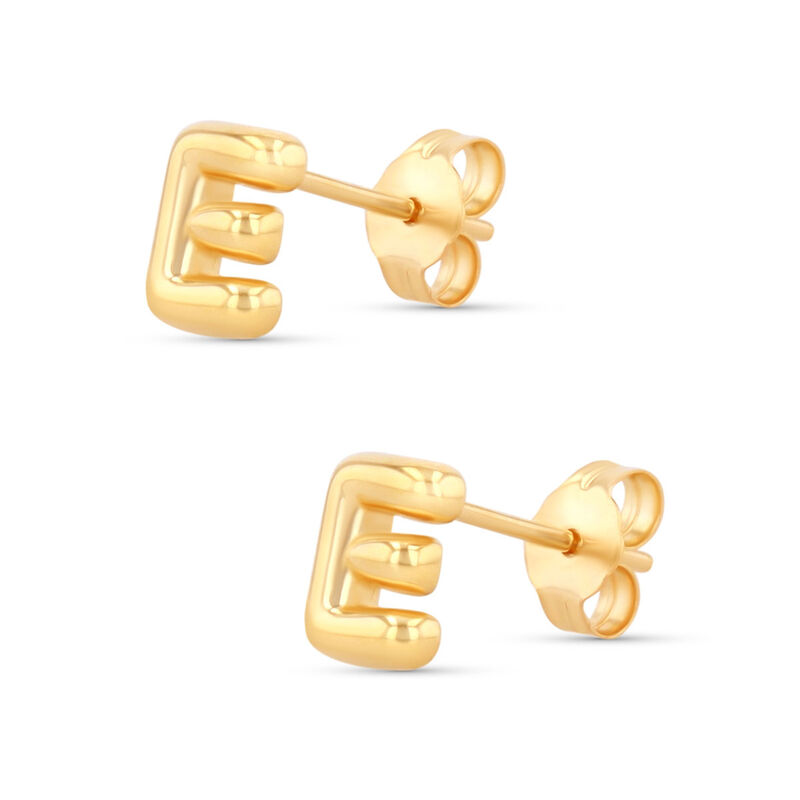 Aretes De Oro Amarillo De 10K (Letra E) image number null