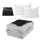 Edred&oacute;n Doble Vista Rogga King Size Gris Perla-negro + 1 Juego De S&aacute;banas Royal + 2 Almohadas Royal Twin