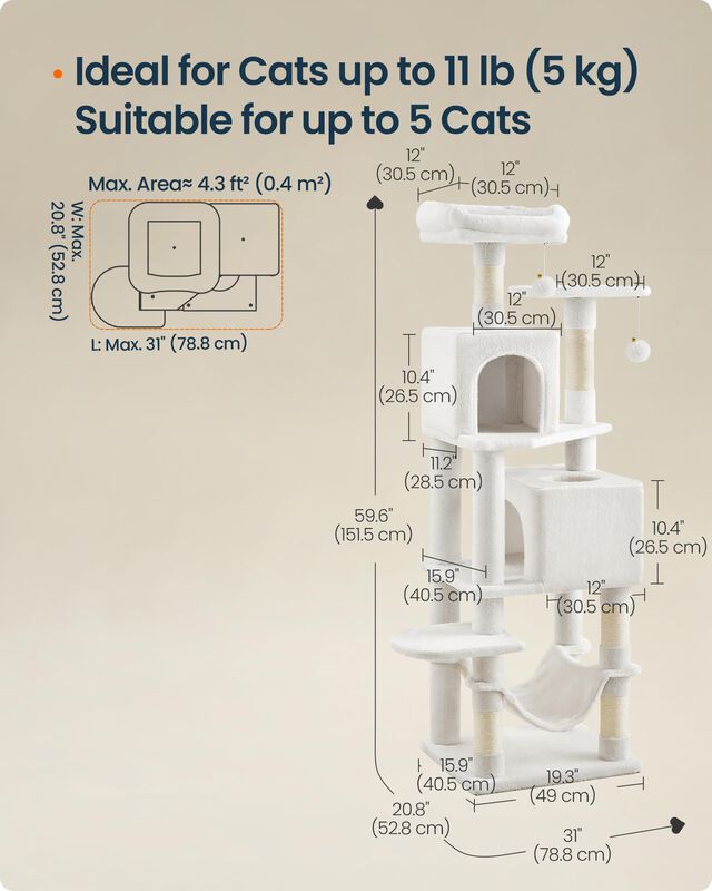 Torre Para Gatos Songmics Home De Varios Nivele... image number null