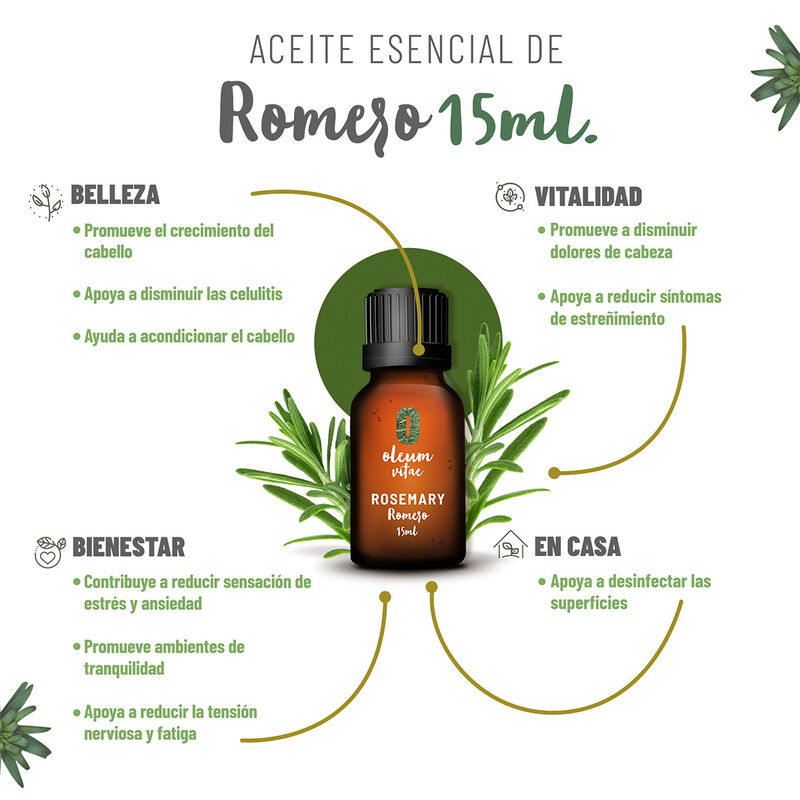 Aceite Esencial Puro Romero 15 ml 100% Puro y O... image number null