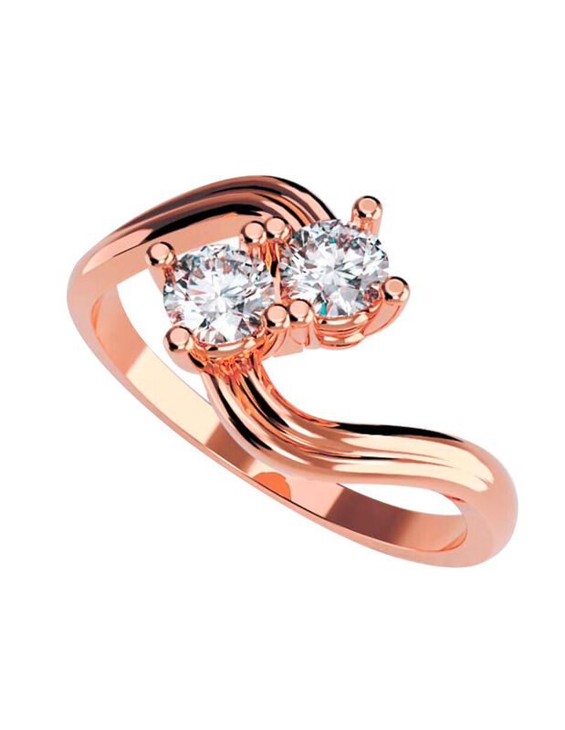 Anillo de Compromiso en Oro Rosa 10K con Circon... image number null